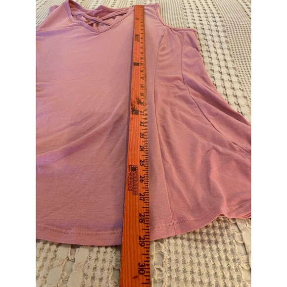 Just Be Pink Top Plus Size 2XL Mauve Blouse Sleeveless Fitted Workout Crisscross - Picture 6 of 6